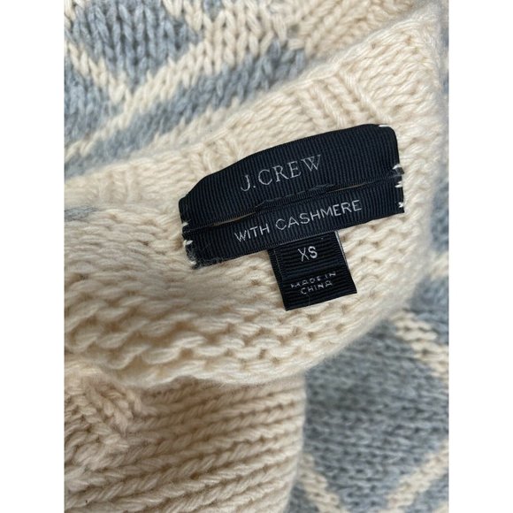 J. Crew Hand Knit Tile Sweater With Cashmere XX Soft Cozy Gray Beige Wool - Picture 4 of 4